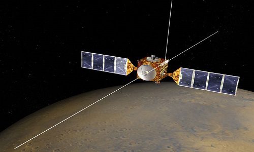 Tàu vũ trụ Mars Express với ăngten dài 40 mét của thiết bị Marsis. Ảnh: Pinterest.