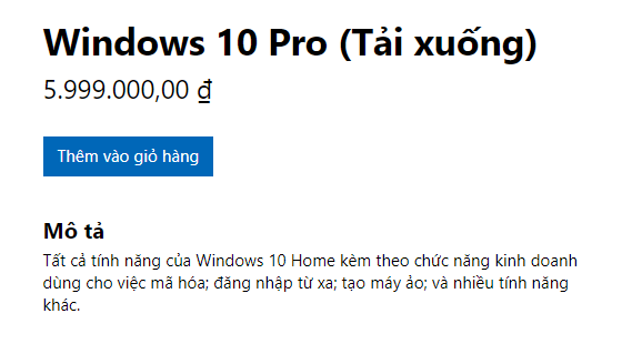 Giá Windows 10 Pro
