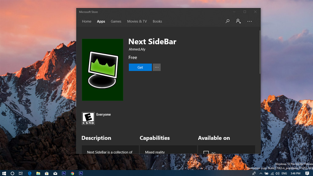 Next Sidebar App Windows Store