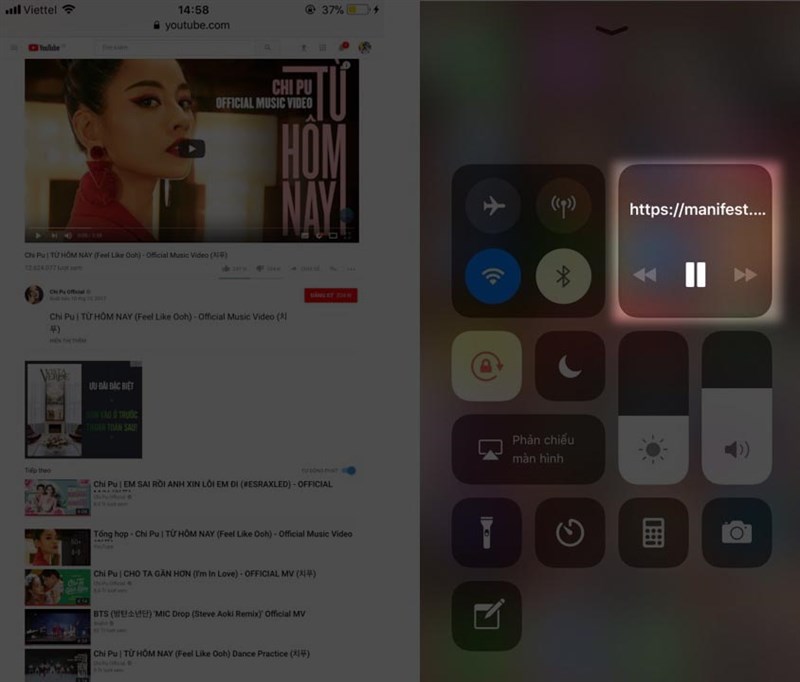 Nghe nhạc youtube tắt màn hình trên iOS