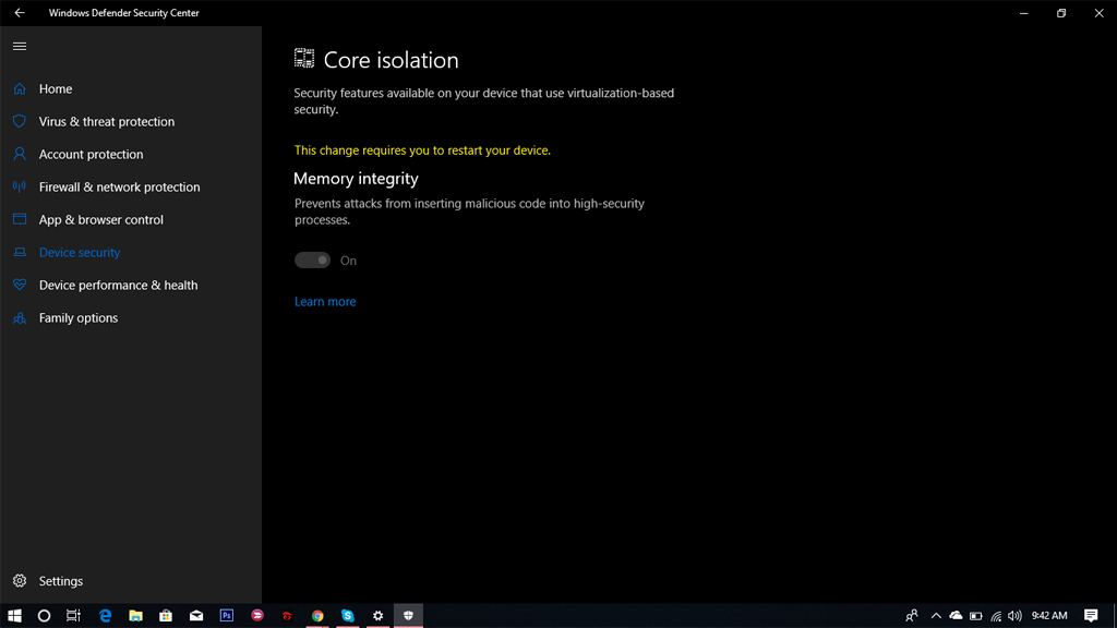 Kích hoạt tính năng bảo vệ mới trên Windows 10 April 2018