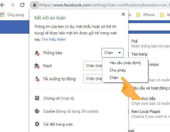 Cách tắt thông báo Facebook ở góc phải màn hình máy tính
