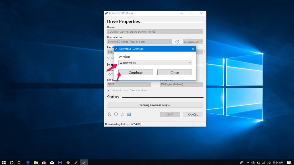 Tạo USB cài Windows 8.1/10 với Rufus mà không cần tải trước ISO