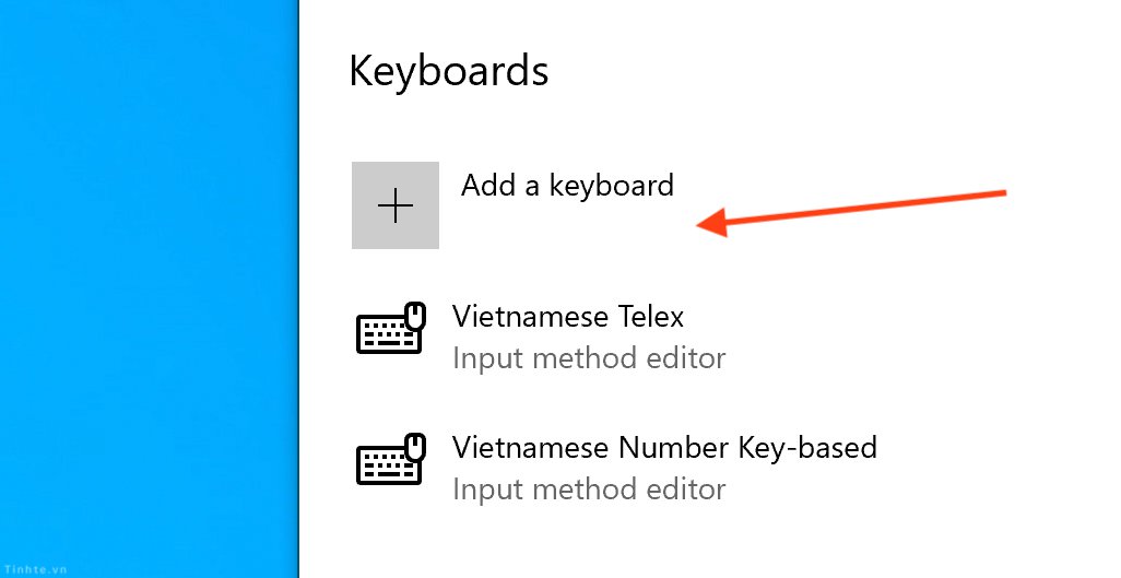 Cách bật bộ gõ tiếng Việt TELEX và VNI cho Windows 10
