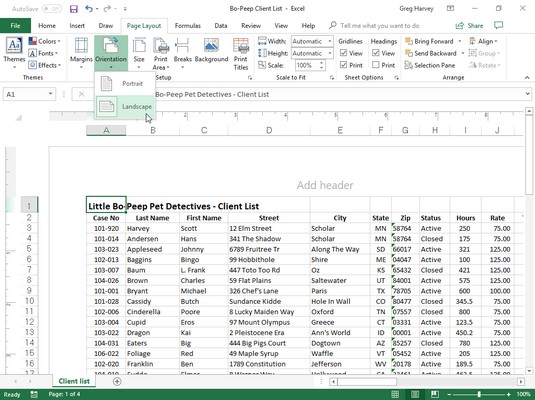Cách thay đổi thiết lập trang trong Excel 2019
