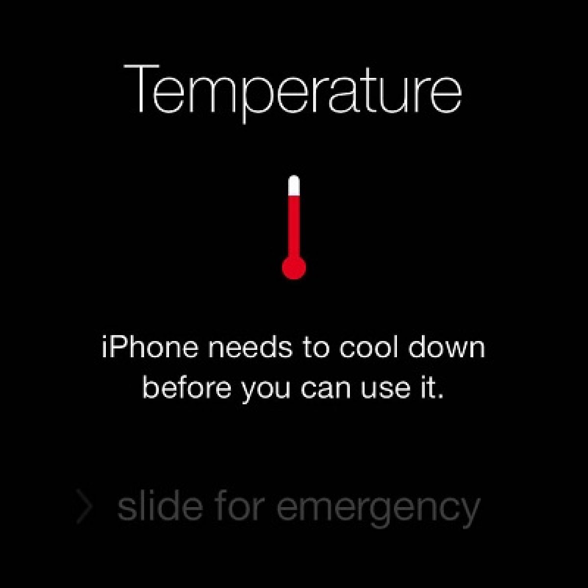 The battery temperature on Iphone
