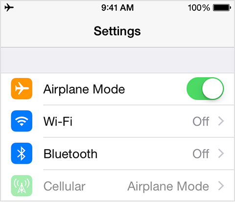 Turn on the Airplane mode