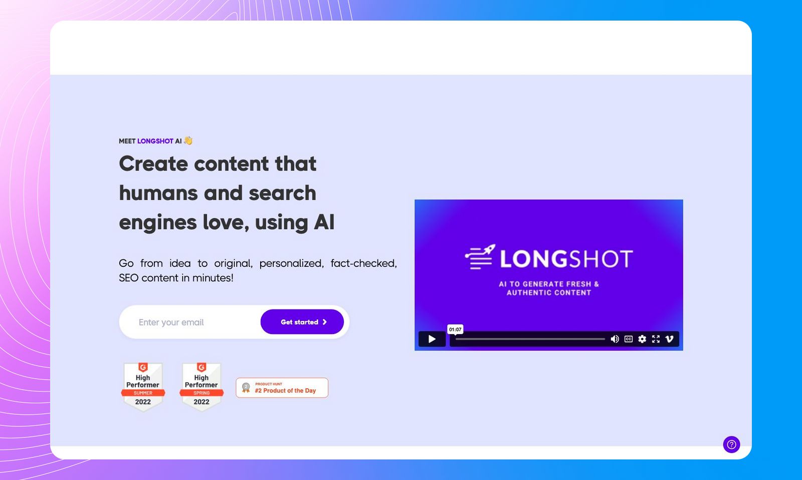 LongShot.ai- Top 10 Free AI Writing Assistants